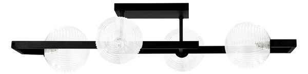 Lampa z czterema kloszami czarno-transparentna L2-G94