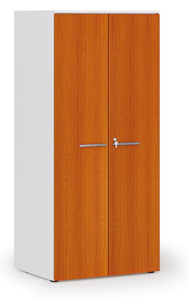 Szafa biurowa z drzwiami PRIMO WHITE, 1781 x 800 x 600 mm, biały/czereśnia