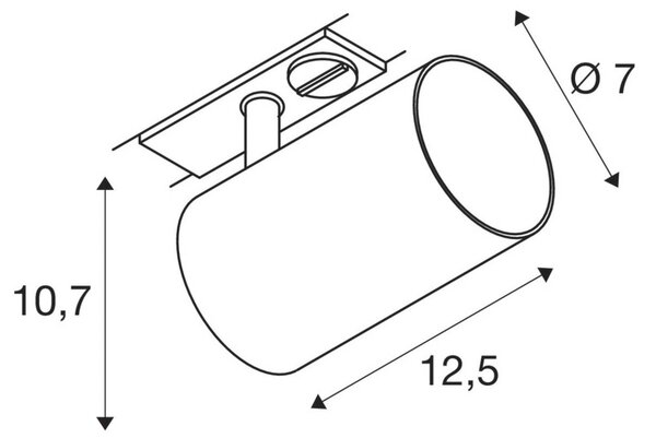 SLV Asto Tube GU10 spot szyna 1-fazowa czarny Tube, możliwość ściemniania, czarny, przedpokój, aluminium, nowoczesny