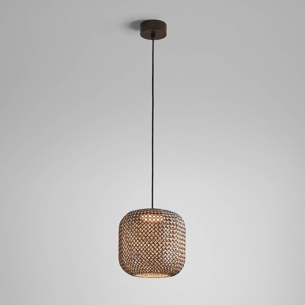 Bover Lampa wisząca zewnętrzna Nans S/31 LED, brązowa S, możliwość ściemniania, brązowy / rdzawy, tworzywo sztuczne, design