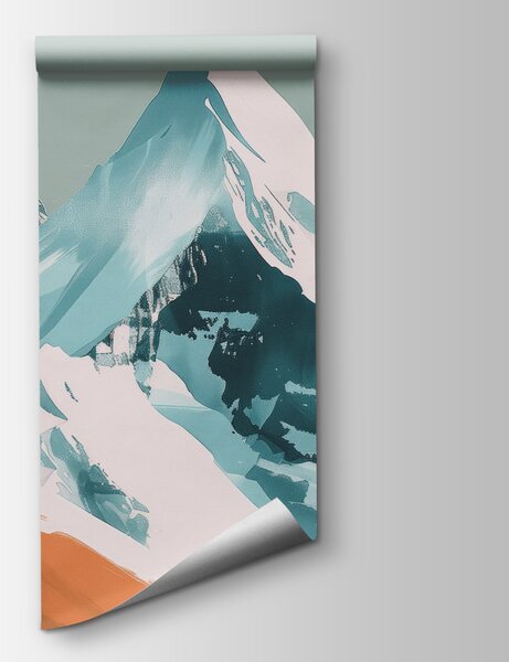 Fototapeta Góra ze śniegiem i zielonymi wzgórzami, Fototapety Natura, Popularne Fototapety, w01394v1 - Tapeko.pl