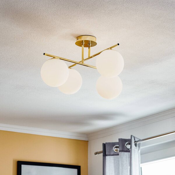 Lampa sufitowa Aurora Domiluce, możliwość ściemniania, mosiężny / złoty, salon / jadalnia, metal