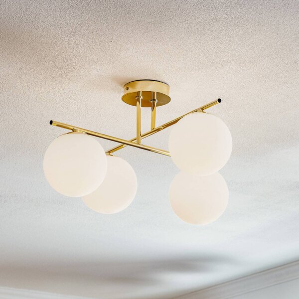 Lampa sufitowa Aurora Domiluce, możliwość ściemniania, mosiężny / złoty, salon / jadalnia, metal