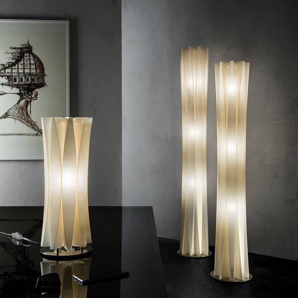 Slamp Lampa stojąca designerska Bach, możliwość ściemniania, mosiężny / złoty, salon / jadalnia, tworzywo sztuczne, design