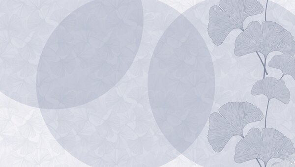 Fototapety Duże liście miłorzębu i geometria niebieskiego koloru, Fototapety 3D, Fototapety 3d liście, w01465v1 : Uwalls.pl