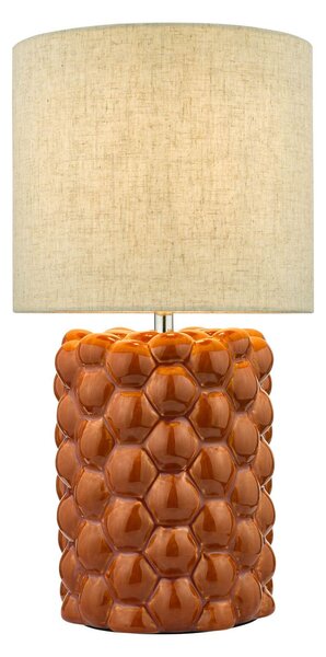 Jayden Table Lamp Orange Glaze With Shade