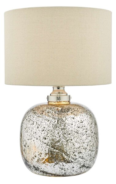 Lava Dual Light Table Lamp Polished Nickel Volcanic Glass With Shade