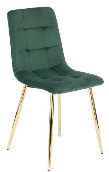 Zielone welurowe eleganckie krzesło w stylu glamour N0-Z73