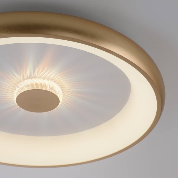 JUST LIGHT. GmbH Lampa sufitowa LED Vertigo, możliwość ściemniania, mosiężny / złoty, salon / jadalnia, metal, nowoczesny