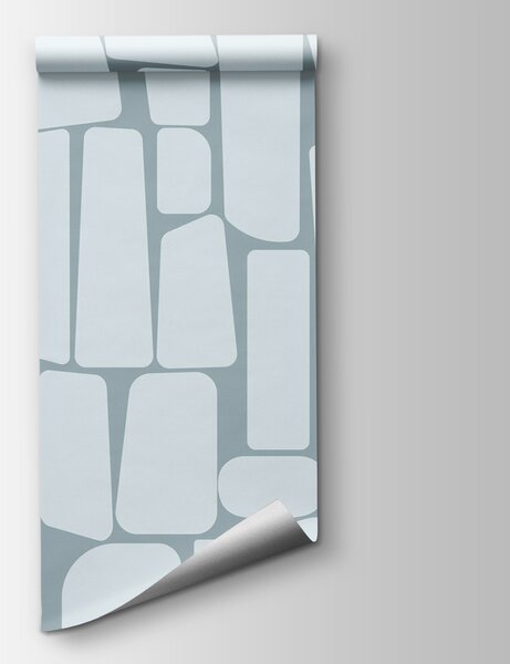 Fototapeta Białe prostokątne kształty na niebieskim tle, Fototapety 3d z figurami, Popularne Fototapety, w08295v3 - Tapeko.pl