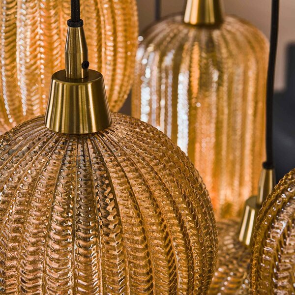 ZIJLSTRA Lampa wisząca szklana Pattern, możliwość ściemniania, salon / jadalnia, szkło