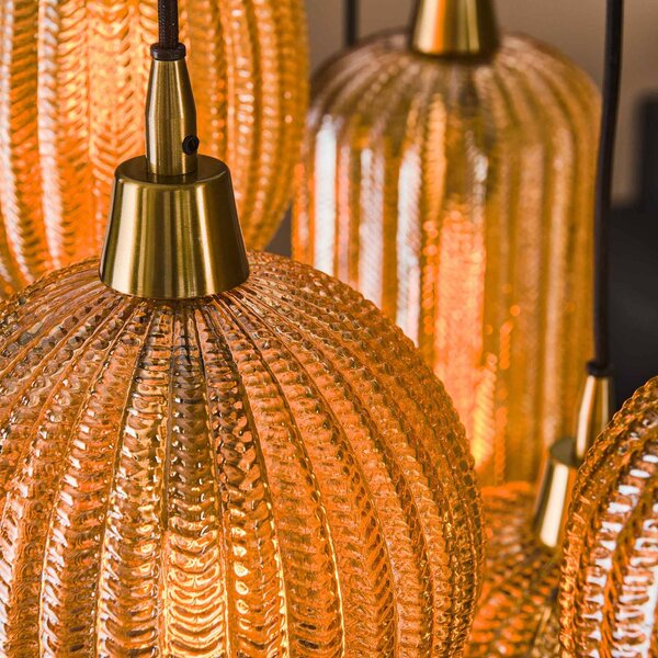 ZIJLSTRA Lampa wisząca szklana Pattern, możliwość ściemniania, salon / jadalnia, szkło