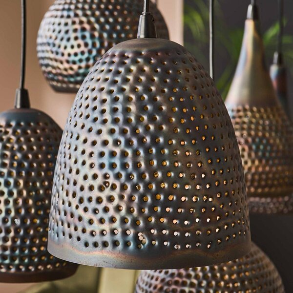 ZIJLSTRA Lampa wisząca Punchray, możliwość ściemniania, czarny, salon / jadalnia, metal
