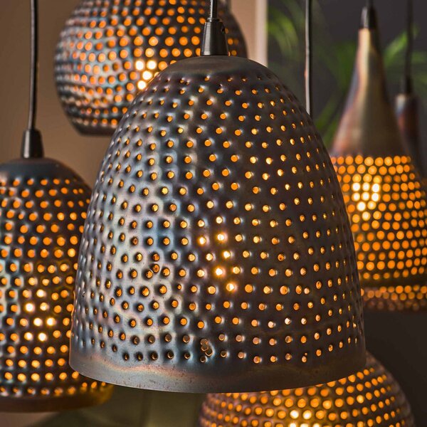 ZIJLSTRA Lampa wisząca Punchray, możliwość ściemniania, czarny, salon / jadalnia, metal