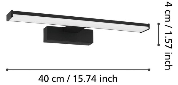EGLO Kinkiet Pandella 1, czarny, łazienka, aluminium, nowoczesny