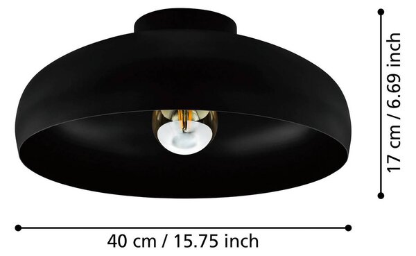 EGLO Lampa sufitowa Mogano, możliwość ściemniania, czarny, salon / jadalnia, metal, nowoczesny