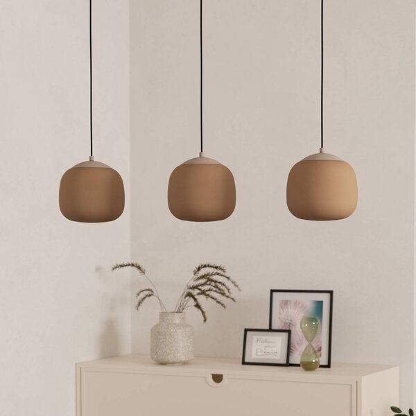 EGLO Lampa wisząca szklana Cominio, możliwość ściemniania, kremowy / amber, salon / jadalnia, szkło