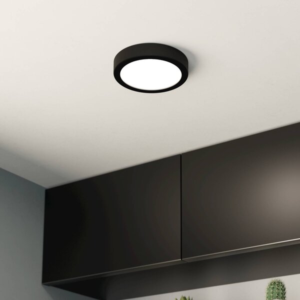 EGLO Lampa sufitowa LED Fueva 5 IP44 3000K czarna Ø16cm