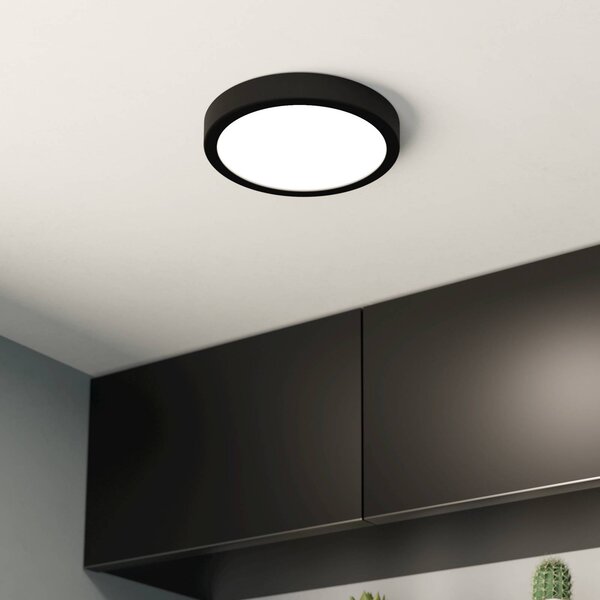 EGLO Lampa sufitowa LED Fueva 5 IP44 3000K czarna Ø21cm
