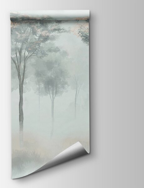 Fototapeta Grupa drzew we mgle, Fototapety Natura, Popularne Fototapety, w01599 - Tapeko.pl