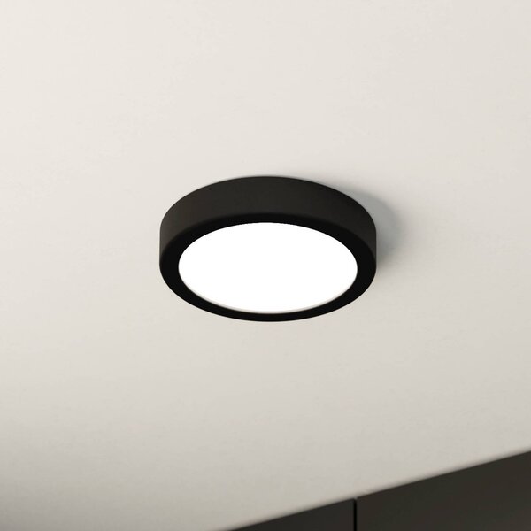 EGLO Lampa sufitowa LED Fueva 5 IP44 3000K czarna Ø16cm