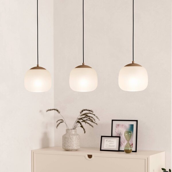 EGLO Lampa wisząca szklana Cominio, możliwość ściemniania, kremowy / amber, salon / jadalnia, szkło