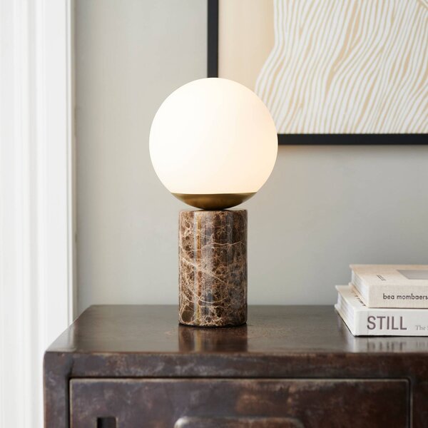 Nordlux Lampa stołowa Lilly Marble, brązowy / rdzawy, salon / jadalnia, kamień