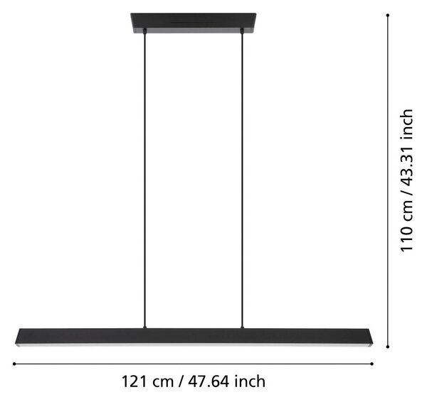 EGLO connect Inteligentna lampa wisząca Connect Simolaris-z, możliwość ściemniania, czarny, salon / jadalnia, metal, nowoczesny