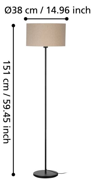 EGLO Lampa stojąca Feniglia, kremowy / amber, salon / jadalnia, tkanina / materiał / jedwab