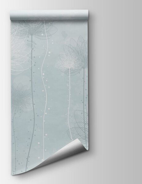 Fototapeta Białe kwiaty na jasnoniebieskim tle, Fototapety Natura, Popularne Fototapety, w01645 - Tapeko.pl