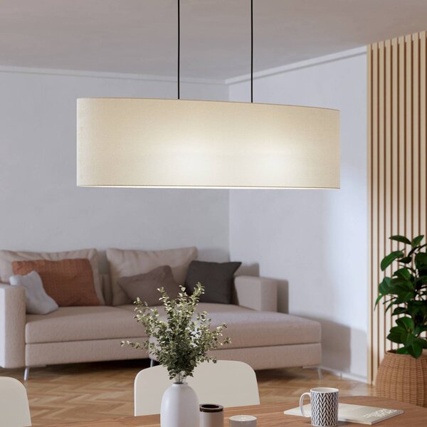 EGLO Lampa wisząca Febres, możliwość ściemniania, biały / opal, salon / jadalnia, tkanina / materiał / jedwab, nowoczesny