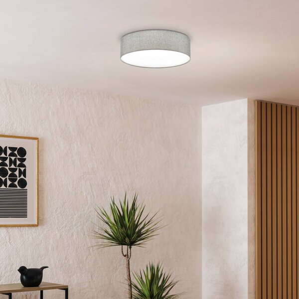 EGLO Lampa sufitowa Pasteri, możliwość ściemniania, aluminiowy / szary / cynkowy, salon / jadalnia, tkanina / materiał / jedwab, nowoczesny