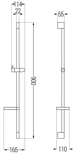 Mexen DS drążek prysznicowy z mydelniczką 90 cm, chrom - 79383-00