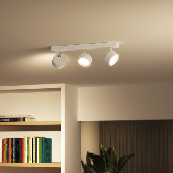 Philips Bracia reflektor sufitowy LED 3-punktowy, biały, biały / opal, salon / jadalnia, aluminium, nowoczesny