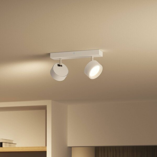 Philips Bracia reflektor sufitowy LED 2-punktowy, biały, biały / opal, salon / jadalnia, aluminium, nowoczesny