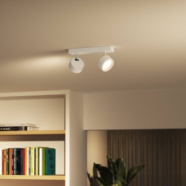 Philips Bracia reflektor sufitowy LED 2-punktowy, biały, biały / opal, salon / jadalnia, aluminium, nowoczesny