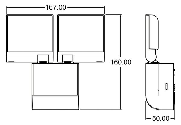 Theben Kinkiet zewnętrzny LED theLeda S17-100L, czarny, tworzywo sztuczne