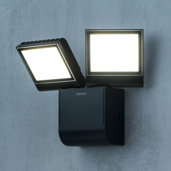 Theben Kinkiet zewnętrzny LED theLeda S17-100L, czarny, tworzywo sztuczne