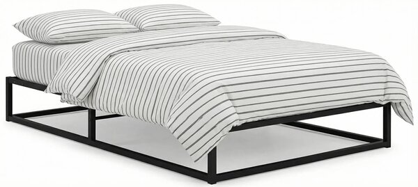 Czarne Metalowe Łózko W Stylu Industrialnym 100X200 Cm D3-A17