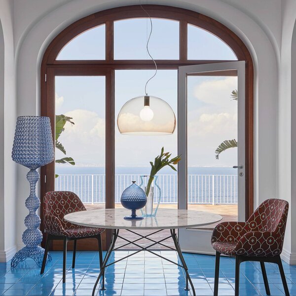 Kartell Lampa wisząca designerska FL/Y, możliwość ściemniania, brązowy / rdzawy, salon / jadalnia, tworzywo sztuczne, design