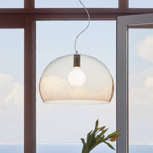 Kartell Lampa wisząca designerska FL/Y, możliwość ściemniania, brązowy / rdzawy, salon / jadalnia, tworzywo sztuczne, design