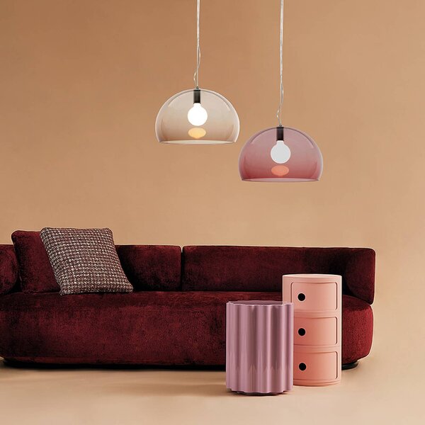 Kartell Lampa wisząca designerska FL/Y, możliwość ściemniania, brązowy / rdzawy, salon / jadalnia, tworzywo sztuczne, design