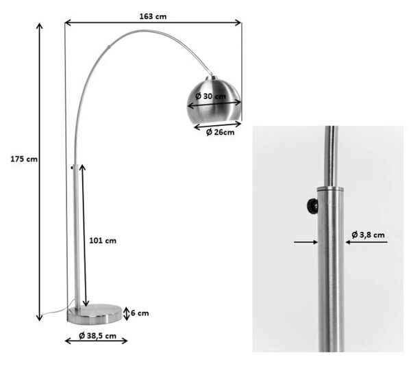 KARE Lounge Small Deal Eco lampa łukowa, czarna, czarny, salon / jadalnia, metal, design