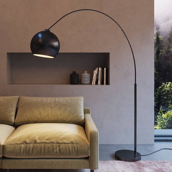 KARE Lounge Small Deal Eco lampa łukowa, czarna, czarny, salon / jadalnia, metal, design