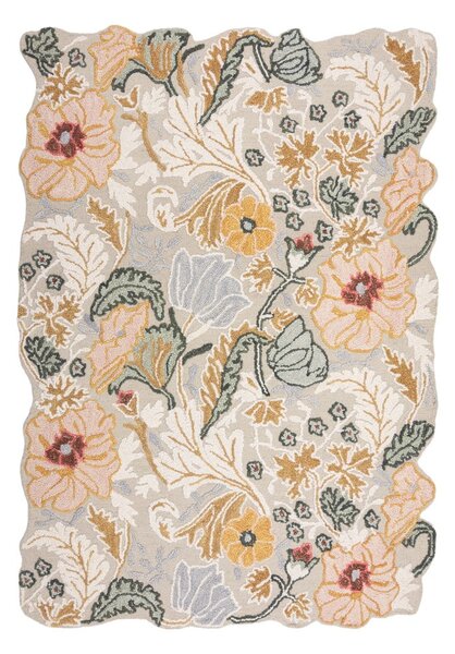Jasnoróżowy wełniany dywan tkany ręcznie 120x170 cm Daphne Shaped Floral – Flair Rugs
