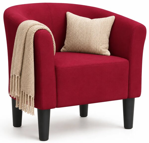 Czerwony fotel klubowy do salonu C6-W56