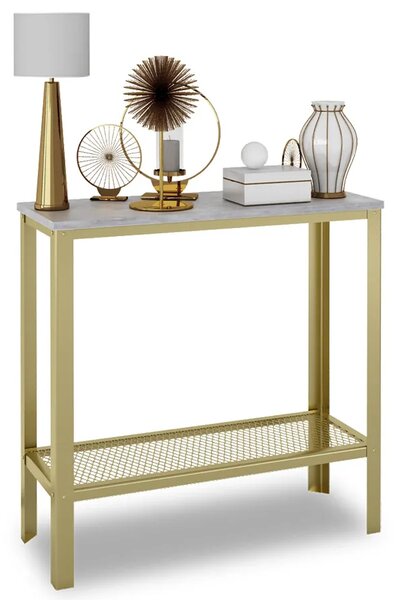 Metalowa konsola w stylu glamour złoty + beton D5-N00