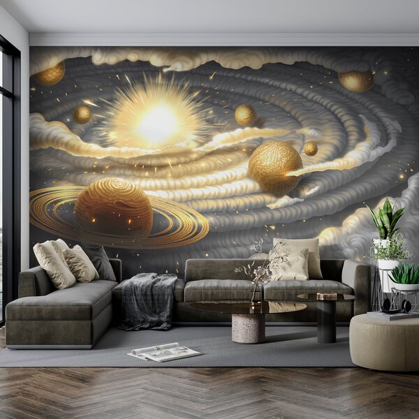 Fototapeta Planeta z pierścieniami i gwiazdami na niebie, Fototapety Kosmos, Popularne Fototapety, w01967 - Tapeko.pl