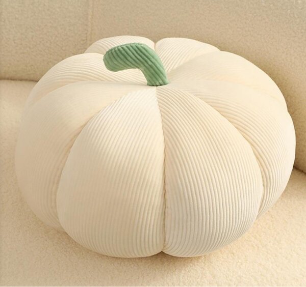 Poduszka dekoracyjna w kształcie dyni PUMPKIN 18 cm, kremowa