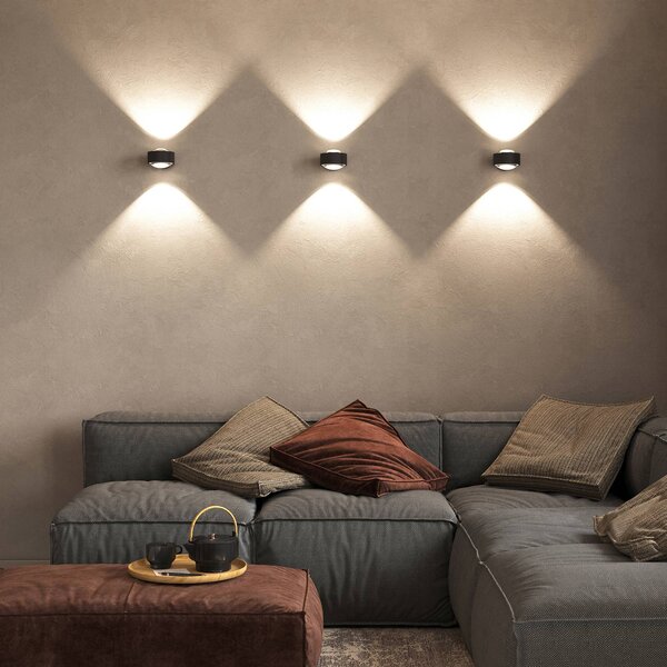Top Light Kinkiet LED PUK Maxx Wall, możliwość ściemniania, czarny, salon / jadalnia, metal, design